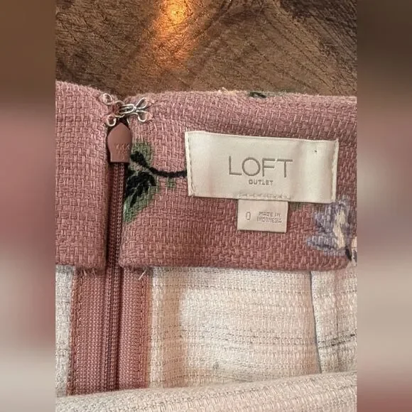 Loft Size 0 Floral Pencil Skirt - Picture 4 of 8